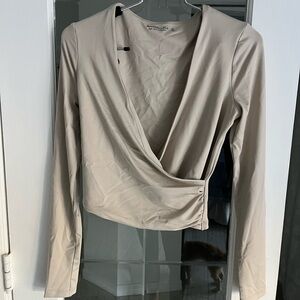 Abercrombie & Fitch Beige Wrap Blouse